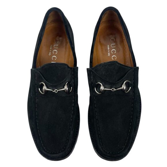 Gucci Horsebit Suede Lug Sole Slip On Loafer Black Men Size 10/ US 11 - Picture 6 of 16